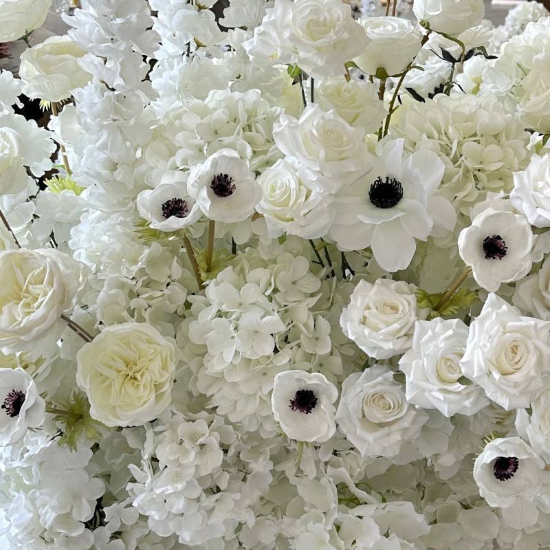 2.5ft Tall Luxurious White Artificial Flowers Decoration Wedding Aisle Flower Runner