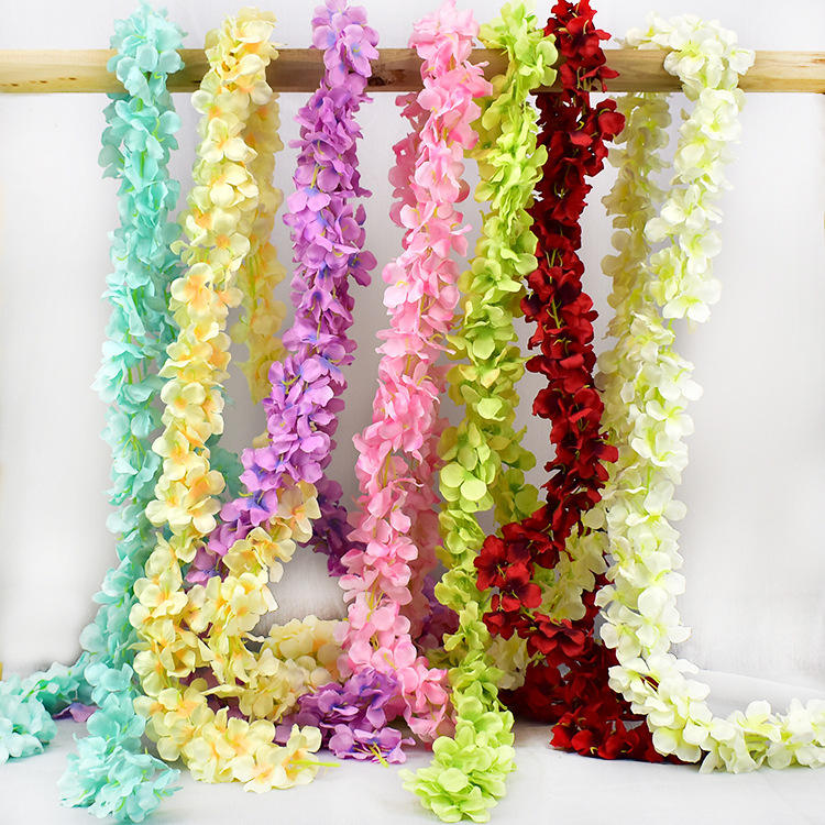 Customized Vines Artificial Hanging Flowers Ceiling Decoration Luxury Wedding Ivory Red Wisteria Hanging Floral Ceilings Decor