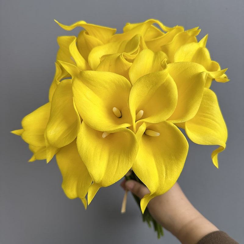 36cm 14inch Mini Calla Lily 7-head Bouquet Bundle Arum Lily Artificial Flowers for Wedding Decoration & Flower Arrangement