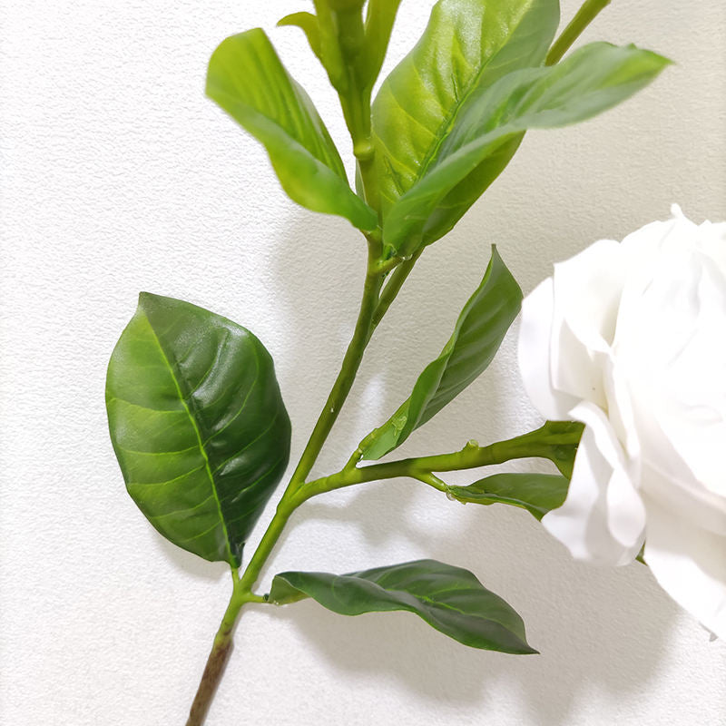 Wholesale New Faux Real Touch White 3-heads Gardenia Soft Artificial Gardenia Flower for Home Wedding Party Floral Decor