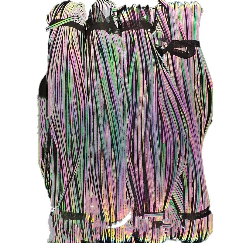 Iridescent Reflective Single-Sided Elastic Piping 幻彩反光单面弹力包边条