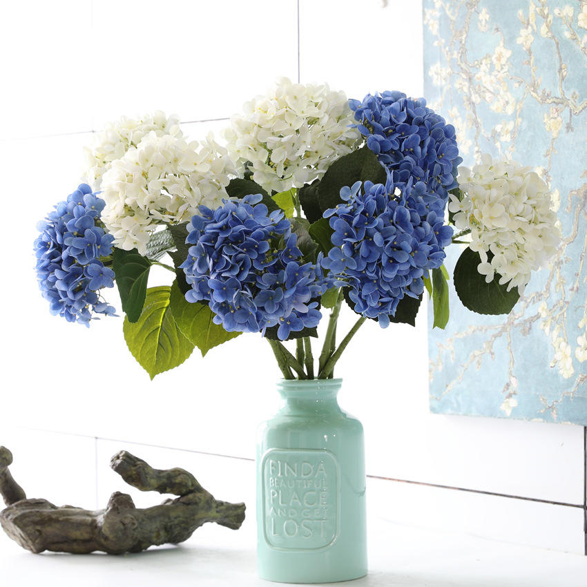 French Hydrangea 62cm Artificial PU Small Berries Autumn Color Series Real Touch Flower Photography Props Artificial Hydrangea