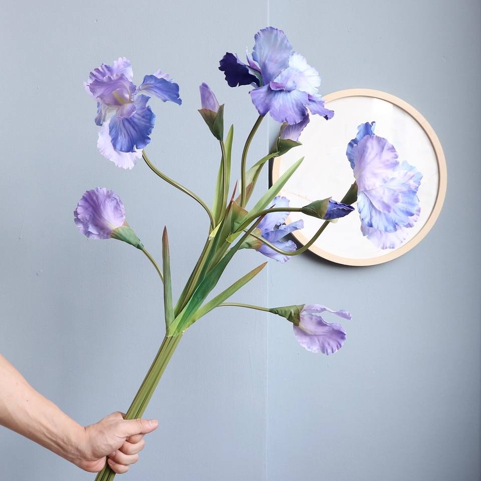 Realistic Handmade 80cm Silk Artificial Iris Flowers for Wedding and Home Arrangement Decoration Table Centerpiece