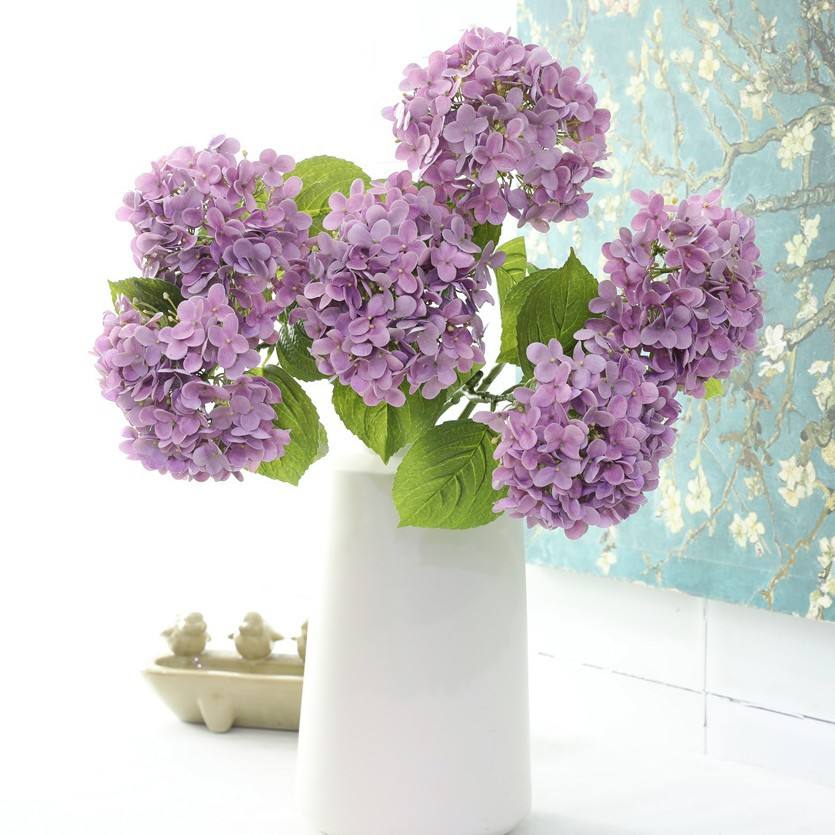 French Hydrangea 62cm Artificial PU Small Berries Autumn Color Series Real Touch Flower Photography Props Artificial Hydrangea