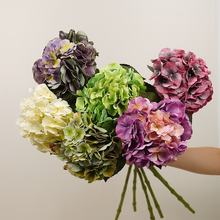 French Hydrangea 62cm Artificial PU Small Berries Autumn Color Series Real Touch Flower Photography Props Artificial Hydrangea