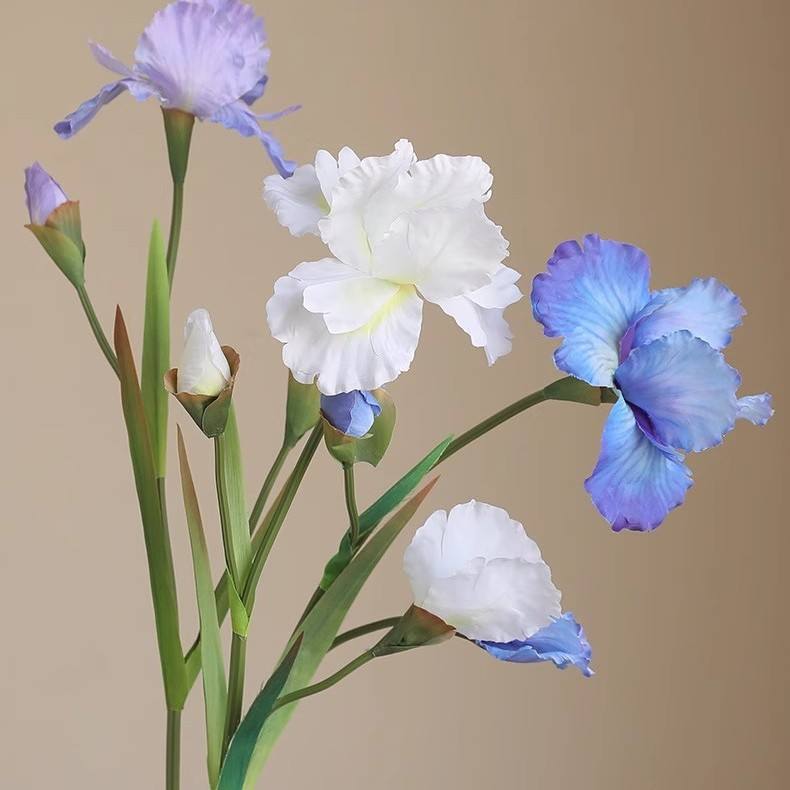 Realistic Handmade 80cm Silk Artificial Iris Flowers for Wedding and Home Arrangement Decoration Table Centerpiece