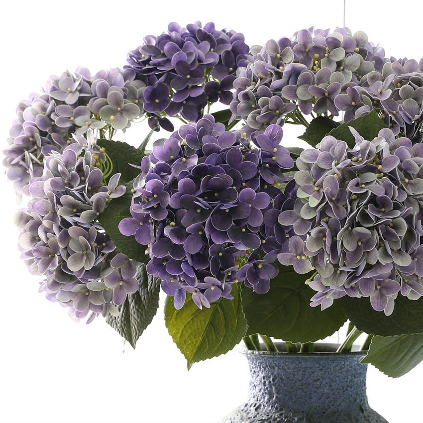 French Hydrangea 62cm Artificial PU Small Berries Autumn Color Series Real Touch Flower Photography Props Artificial Hydrangea