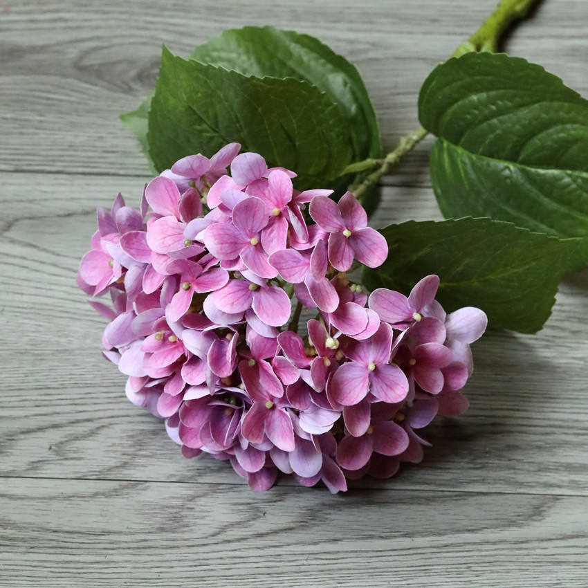 French Hydrangea 62cm Artificial PU Small Berries Autumn Color Series Real Touch Flower Photography Props Artificial Hydrangea