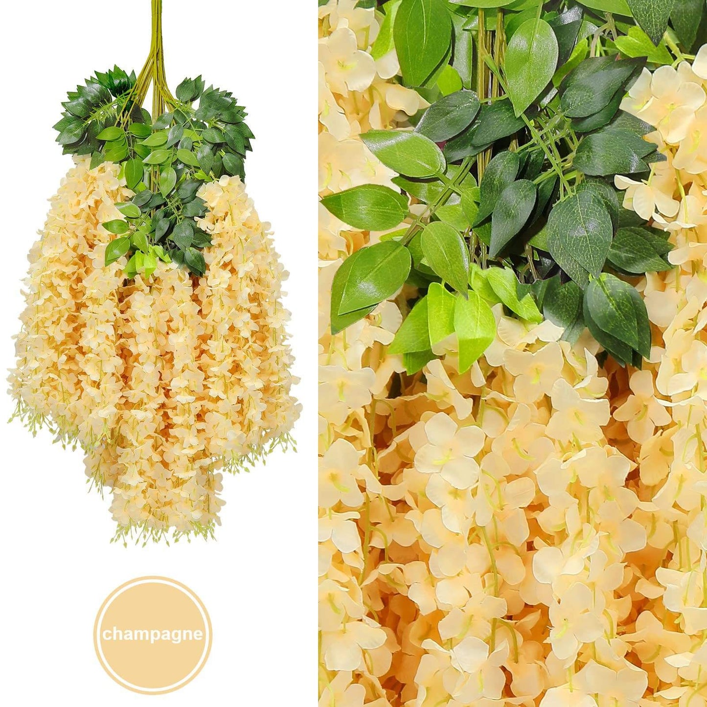 Customized Vines Artificial Hanging Flowers Ceiling Decoration Luxury Wedding Ivory Red Wisteria Hanging Floral Ceilings Decor