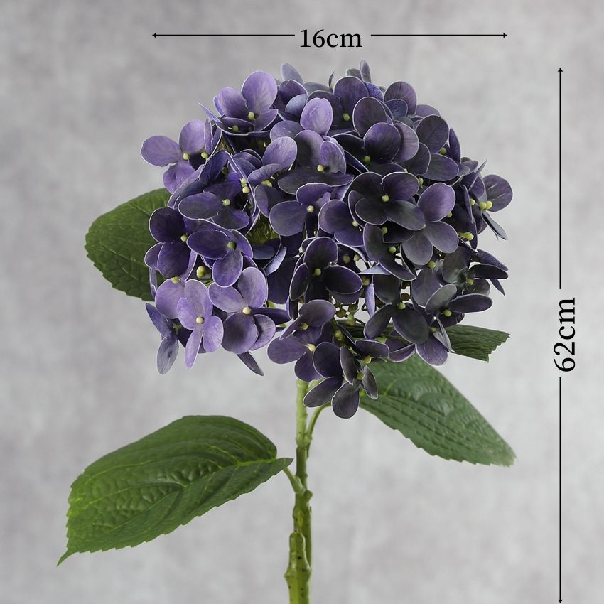 French Hydrangea 62cm Artificial PU Small Berries Autumn Color Series Real Touch Flower Photography Props Artificial Hydrangea