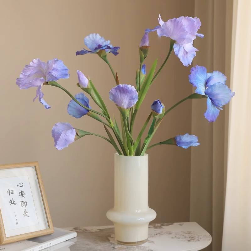 Realistic Handmade 80cm Silk Artificial Iris Flowers for Wedding and Home Arrangement Decoration Table Centerpiece