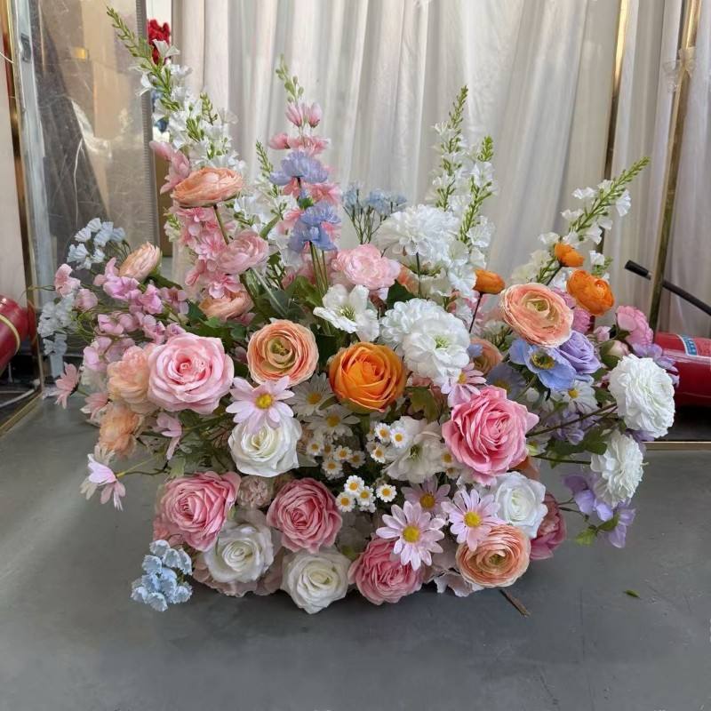 2.5ft Tall Luxurious White Artificial Flowers Decoration Wedding Aisle Flower Runner