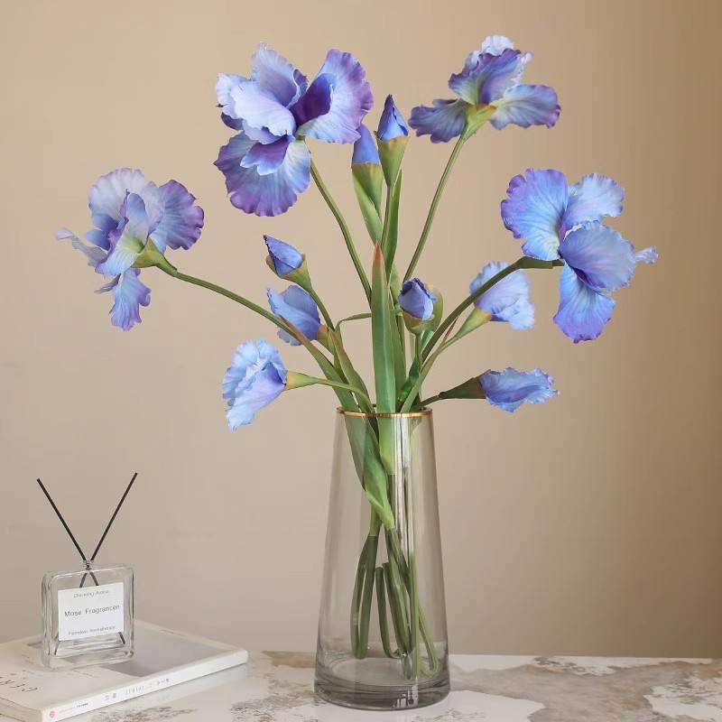 Realistic Handmade 80cm Silk Artificial Iris Flowers for Wedding and Home Arrangement Decoration Table Centerpiece