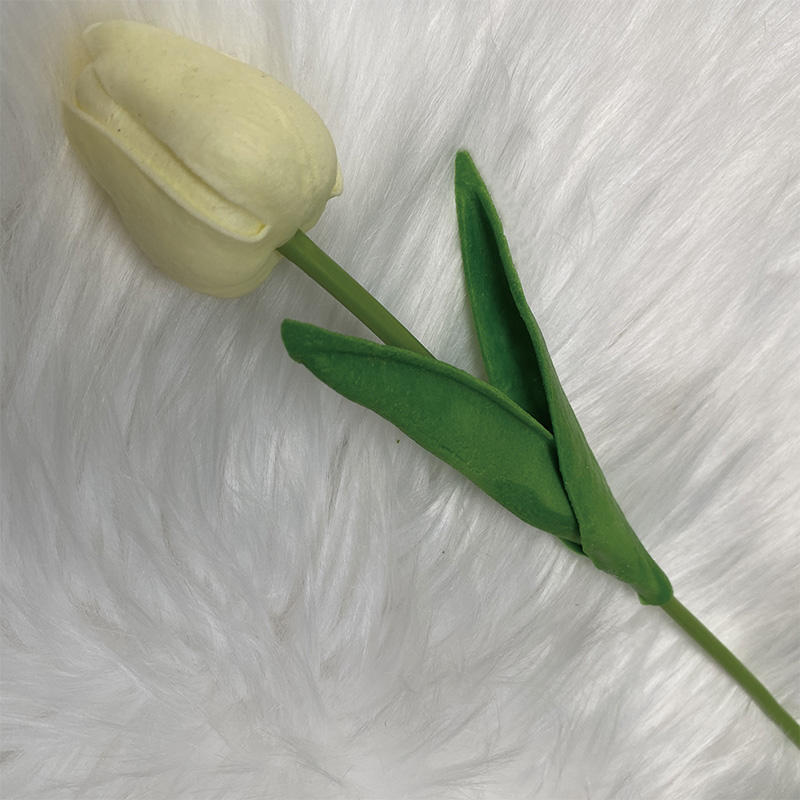 Direct Wholesale Good Quality a Single Soft Rubber Tulip Decor Outdoor Artificial Flowers