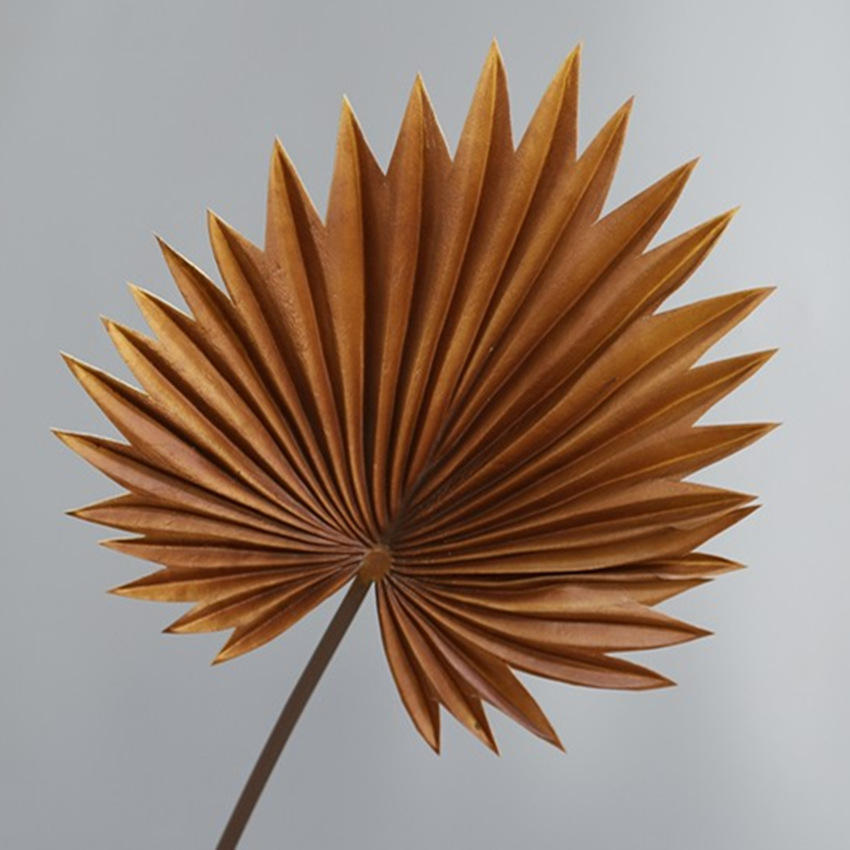 Artificial Palm Leaves Fan-Shaped PU Faux Flowers Wedding Decor Backdrops Folding Fans Indoor Use Home Artistic Embellishment