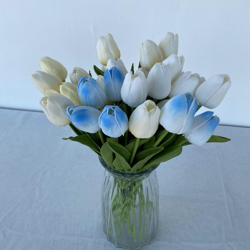 Direct Wholesale Good Quality a Single Soft Rubber Tulip Decor Outdoor Artificial Flowers