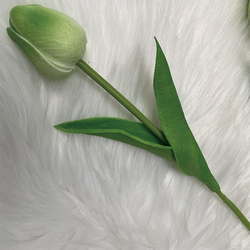 Direct Wholesale Good Quality a Single Soft Rubber Tulip Decor Outdoor Artificial Flowers