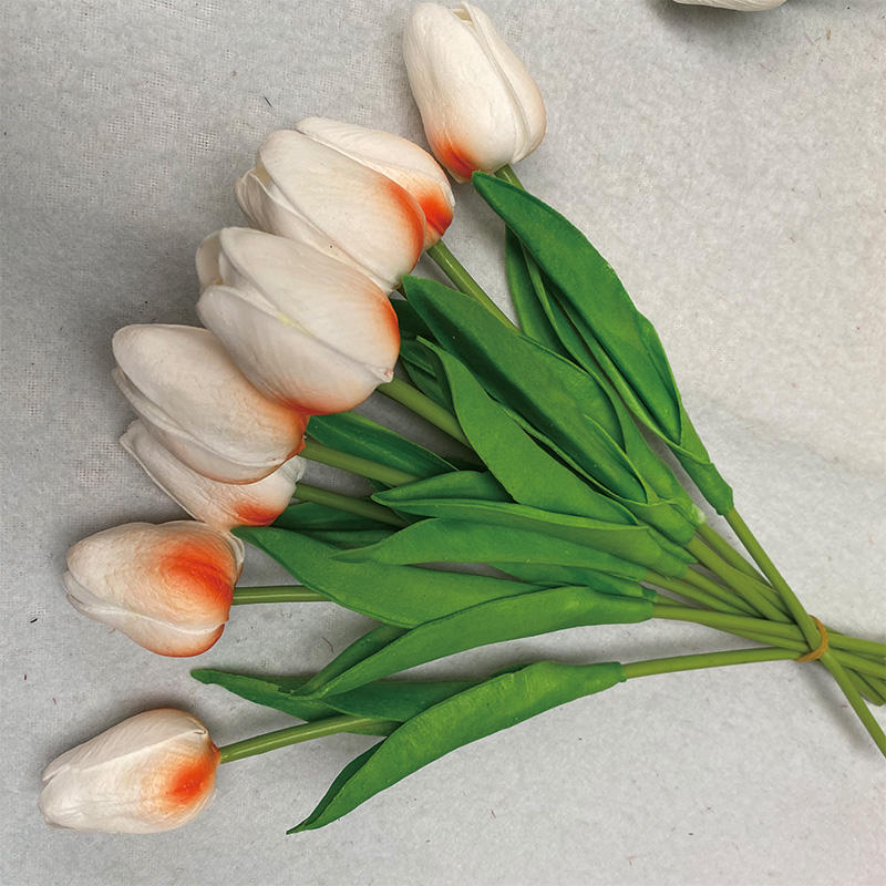 Direct Wholesale Good Quality a Single Soft Rubber Tulip Decor Outdoor Artificial Flowers