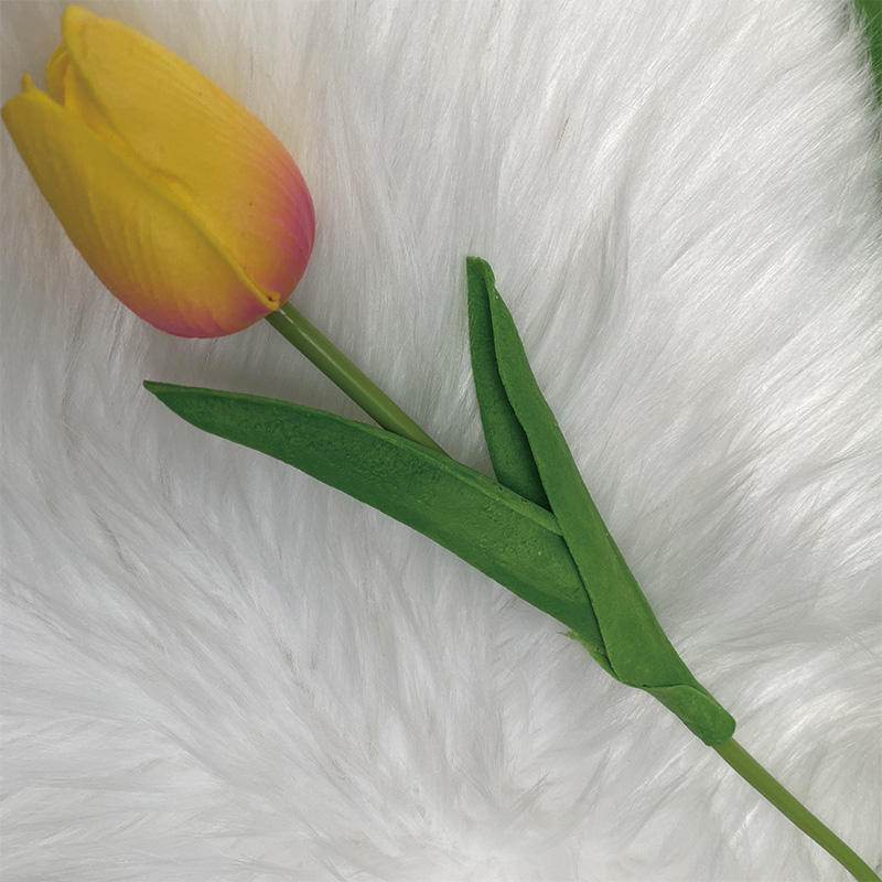 Direct Wholesale Good Quality a Single Soft Rubber Tulip Decor Outdoor Artificial Flowers