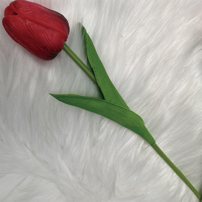Direct Wholesale Good Quality a Single Soft Rubber Tulip Decor Outdoor Artificial Flowers