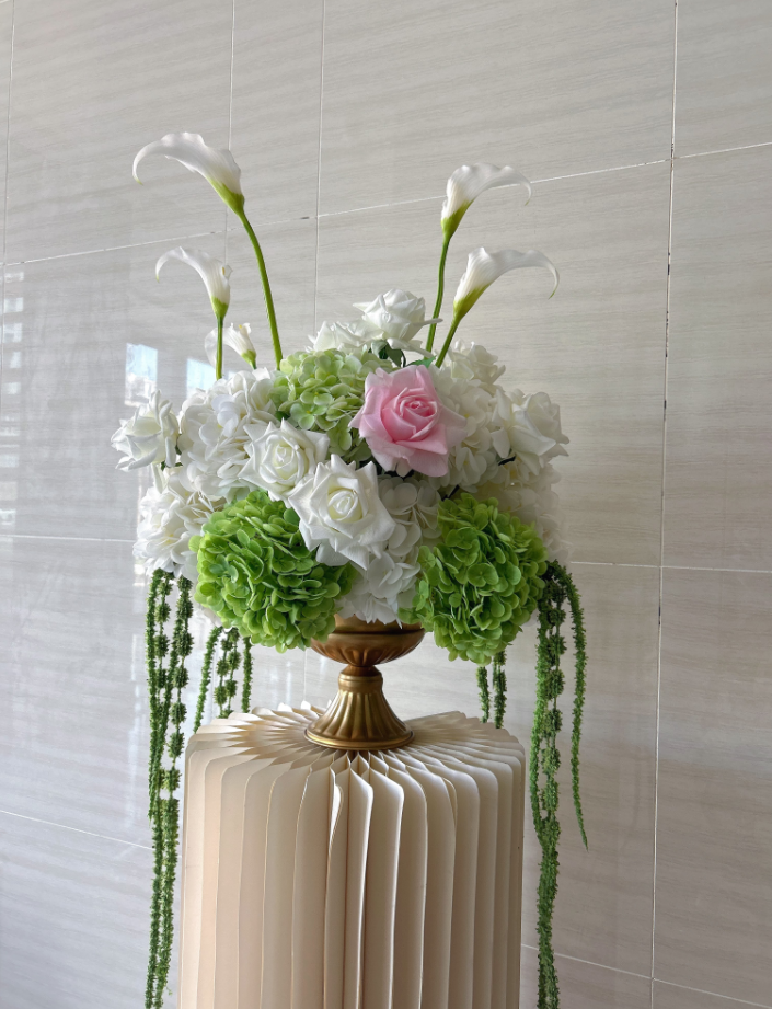 High Quality Artificial Flower Ball Real Touch Flowers Hydrangea Centerpiece White Calla Lily Arrangement Amaranthus Hanging