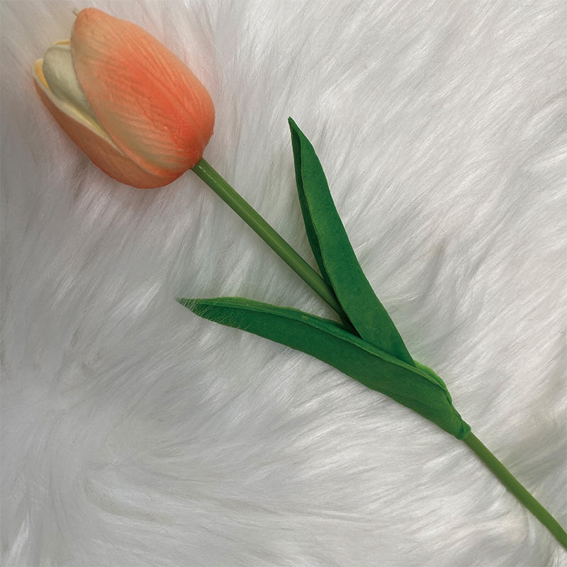 Direct Wholesale Good Quality a Single Soft Rubber Tulip Decor Outdoor Artificial Flowers