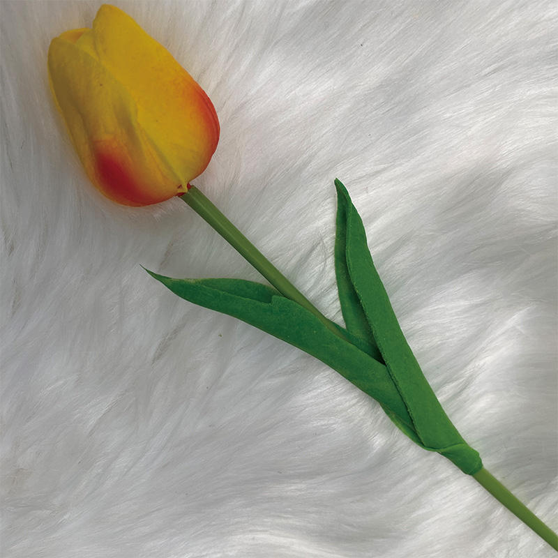 Direct Wholesale Good Quality a Single Soft Rubber Tulip Decor Outdoor Artificial Flowers