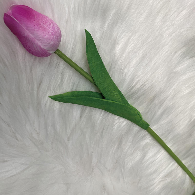 Direct Wholesale Good Quality a Single Soft Rubber Tulip Decor Outdoor Artificial Flowers