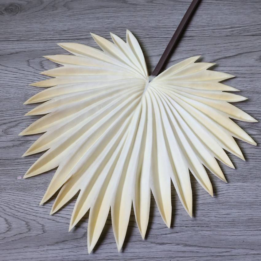 Artificial Palm Leaves Fan-Shaped PU Faux Flowers Wedding Decor Backdrops Folding Fans Indoor Use Home Artistic Embellishment
