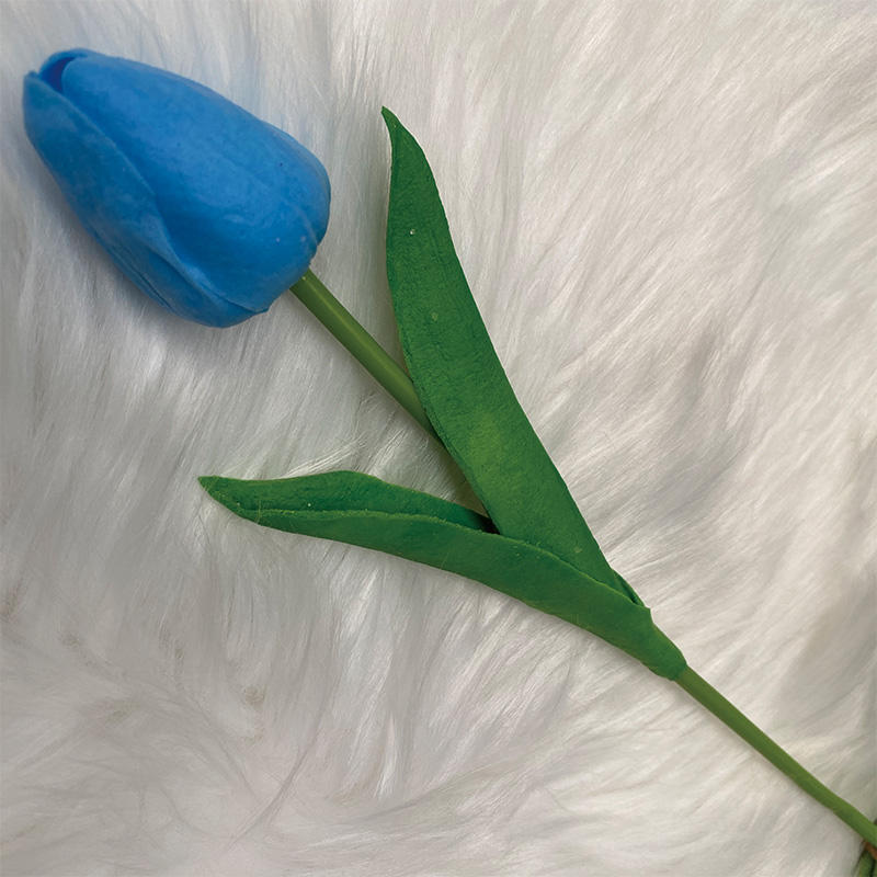 Direct Wholesale Good Quality a Single Soft Rubber Tulip Decor Outdoor Artificial Flowers