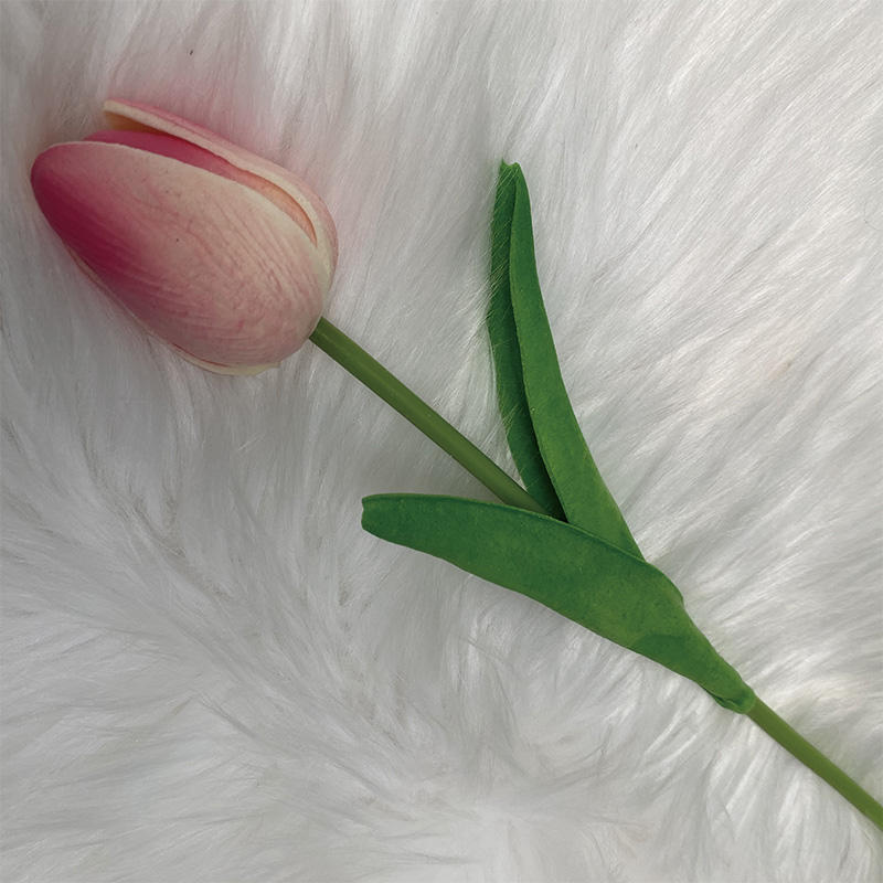 Direct Wholesale Good Quality a Single Soft Rubber Tulip Decor Outdoor Artificial Flowers