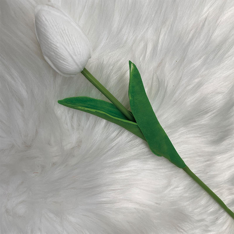 Direct Wholesale Good Quality a Single Soft Rubber Tulip Decor Outdoor Artificial Flowers