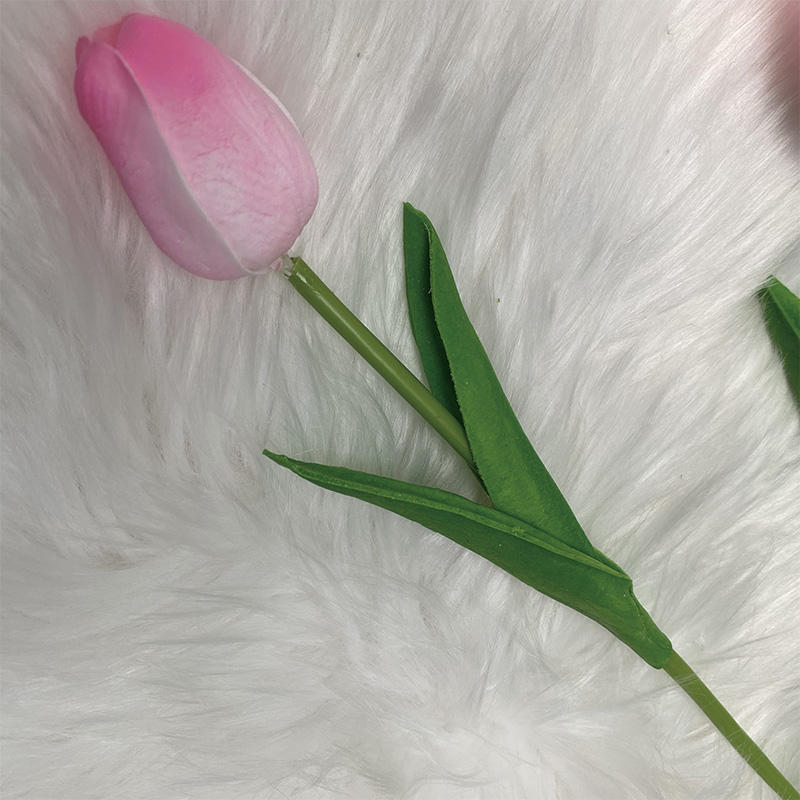 Direct Wholesale Good Quality a Single Soft Rubber Tulip Decor Outdoor Artificial Flowers