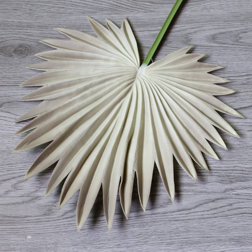 Artificial Palm Leaves Fan-Shaped PU Faux Flowers Wedding Decor Backdrops Folding Fans Indoor Use Home Artistic Embellishment