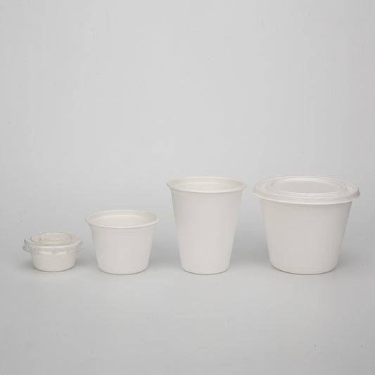 PFAS Free Compostable Biodegradable Plant Fiber Bamboo Sugarcane Bagasse Pulp Molding Tea Coffee Cups