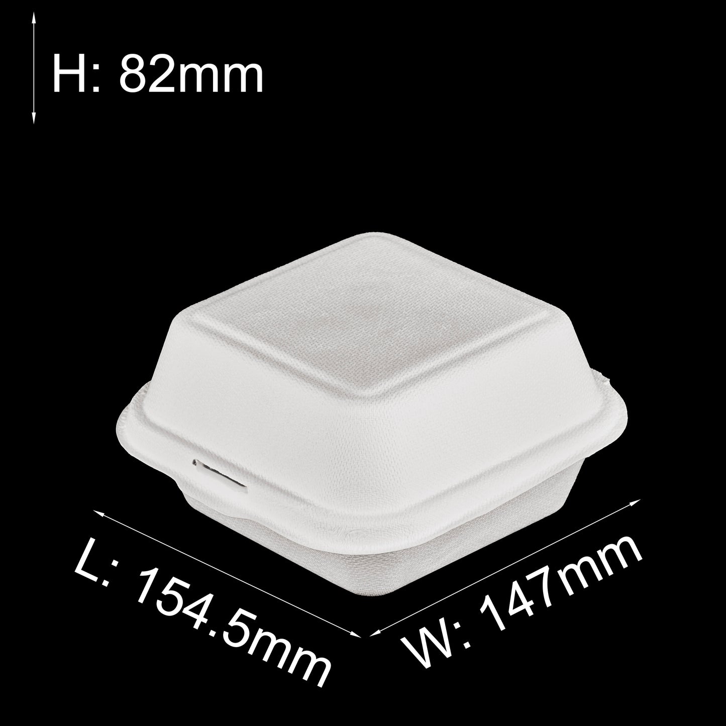 Eco-Friendly Pulp Mould Takeaway Packaging Disposable Sugarcane Bagasse Burger Box Biodegradable